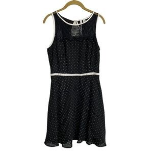 LC Lauren Conrad Black White Polka Dot Lace Dress 6